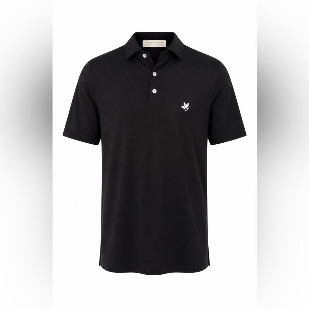 Holderness & Bourne Black Golf Polo Shirt Men Large Performance Stretch Athletic